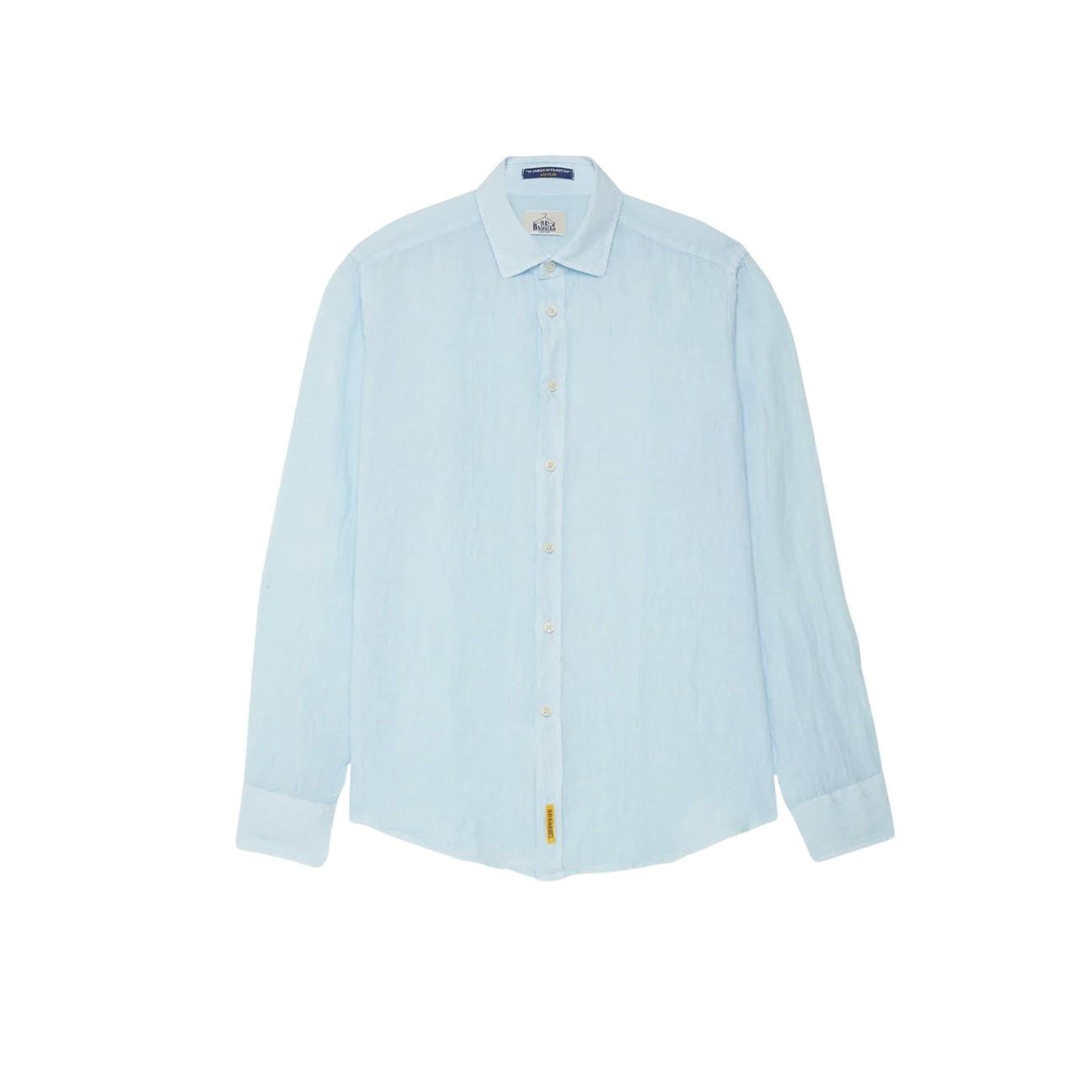 B.D. BAGGIES Camicia uomo in lino Bradford Celeste