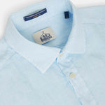 B.D. BAGGIES Camicia uomo in lino Bradford Celeste