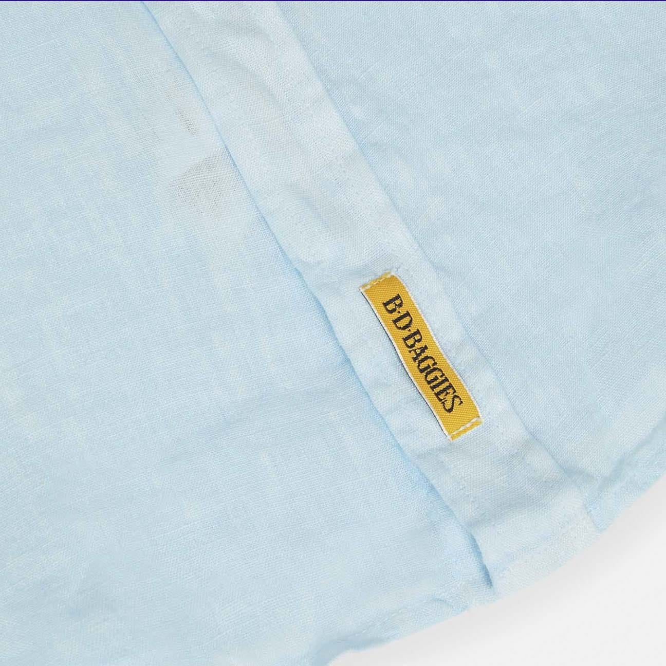 B.D. BAGGIES Camicia uomo in lino Bradford Celeste