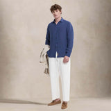 B.D. BAGGIES Camicia uomo in lino Bradford Indaco