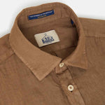 B.D. BAGGIES Camicia uomo in lino Bradford Tabacco