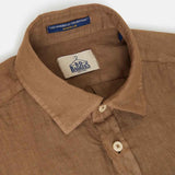B.D. BAGGIES Camicia uomo in lino Bradford Tabacco