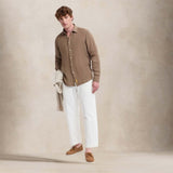 B.D. BAGGIES Camicia uomo in lino Bradford Tabacco