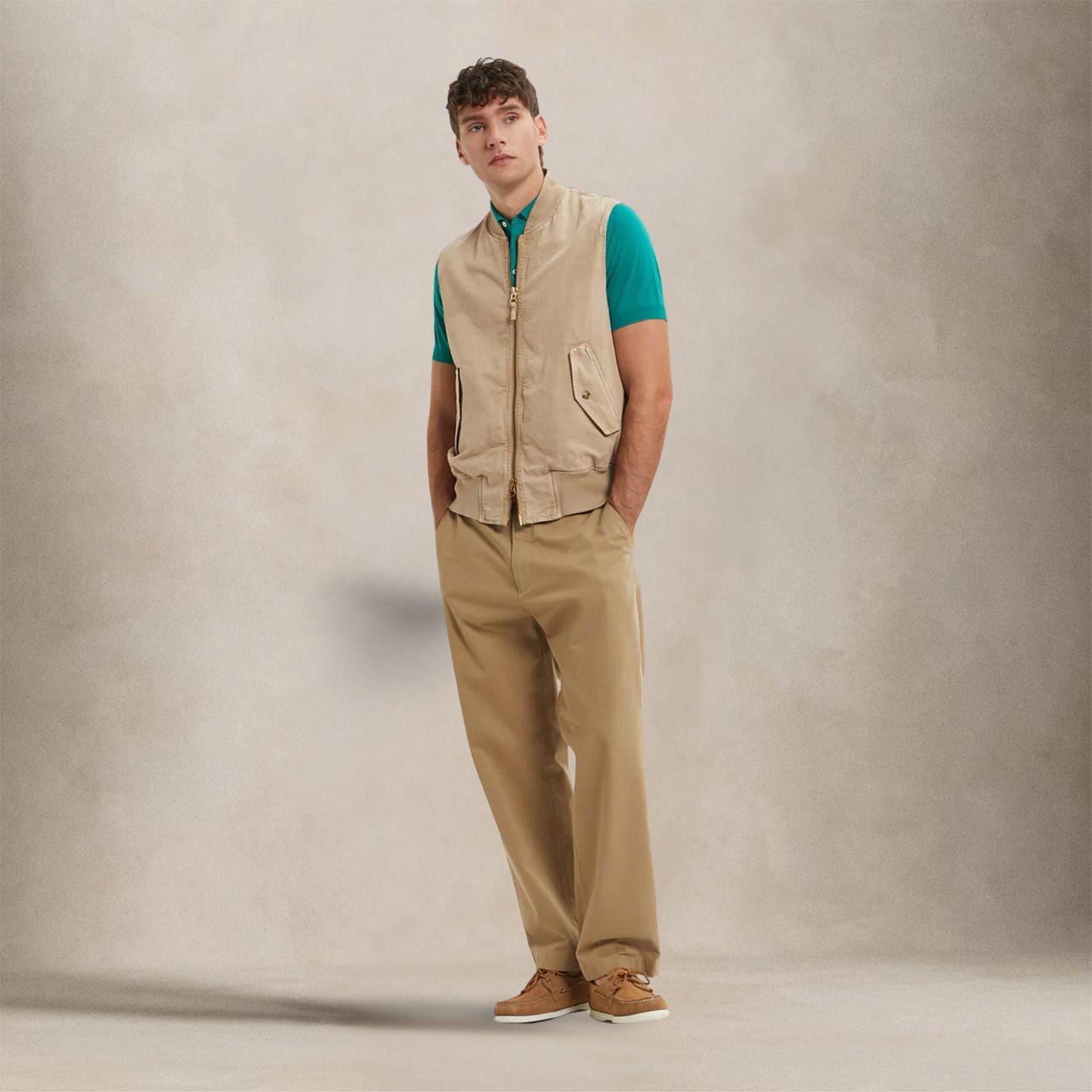 BARACUTA Gilet uomo in canvas GD Vest Khaki