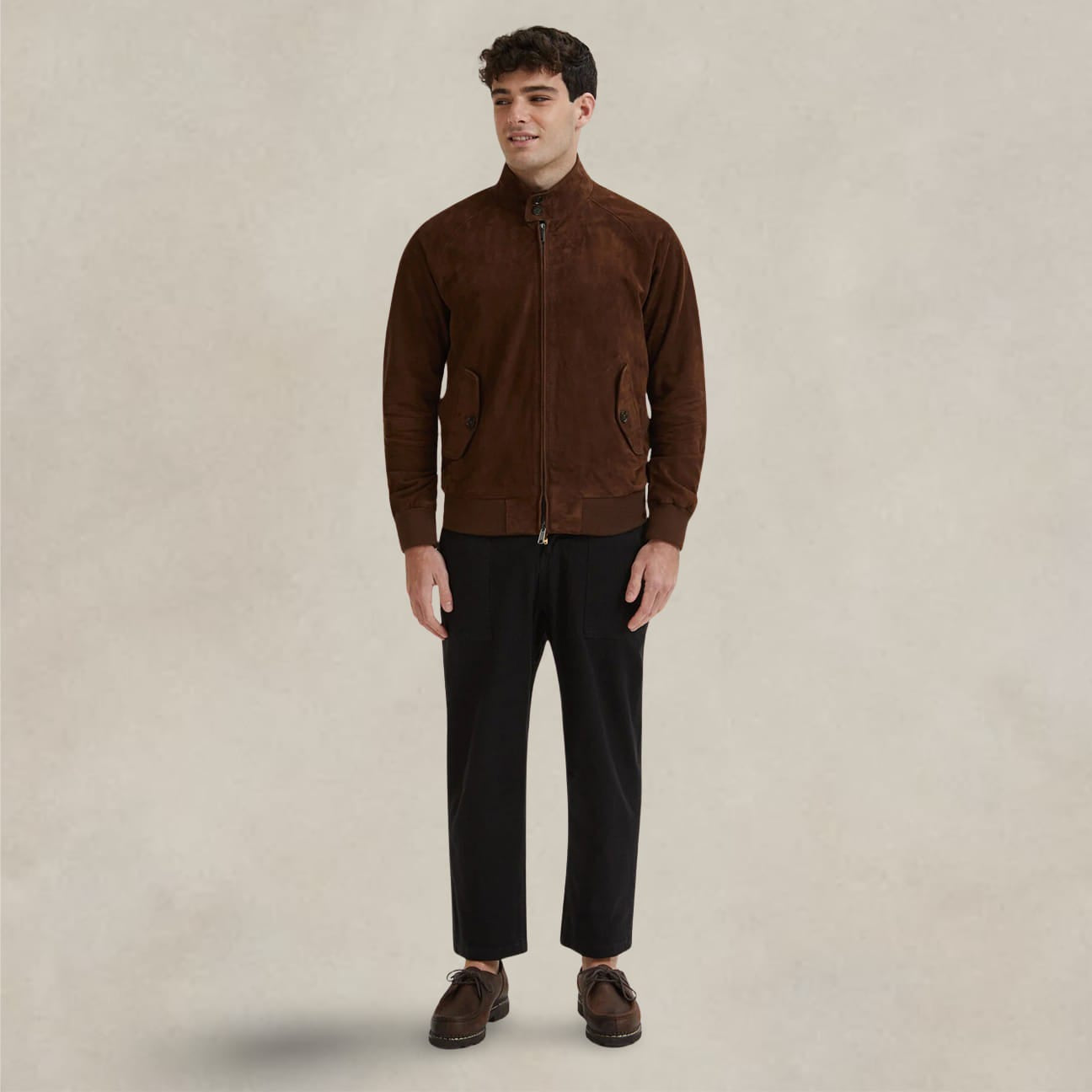 BARACUTA Giubbotto uomo G9 in pelle scamosciata Chocolate