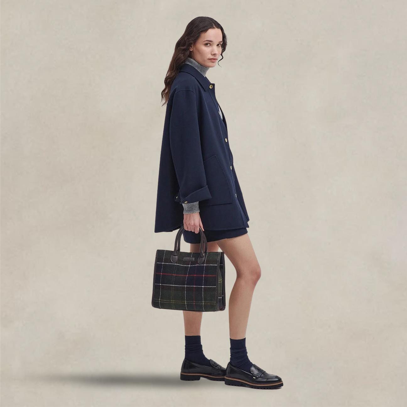 BARBOUR barrhill tartan tote bag