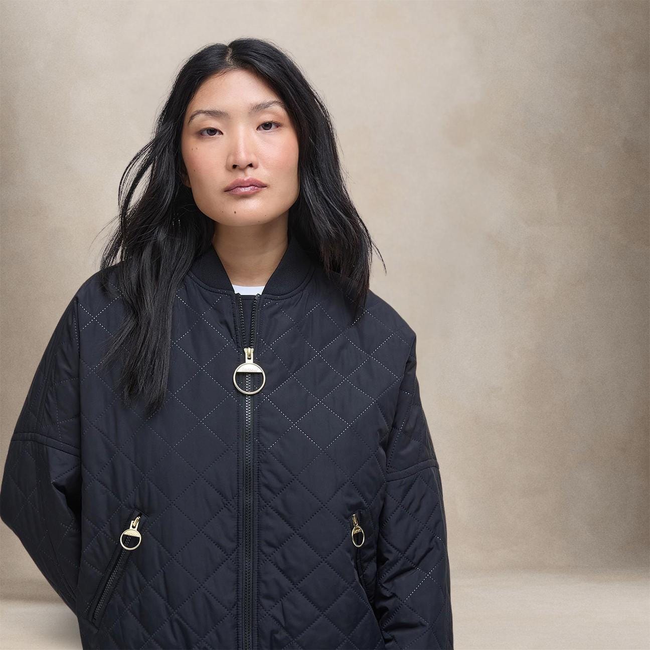 BARBOUR Bomber donna trapuntato Emlyn Nero