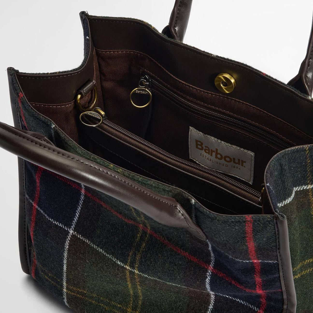 BARBOUR Borsa donna Barrhill in tartan Verde