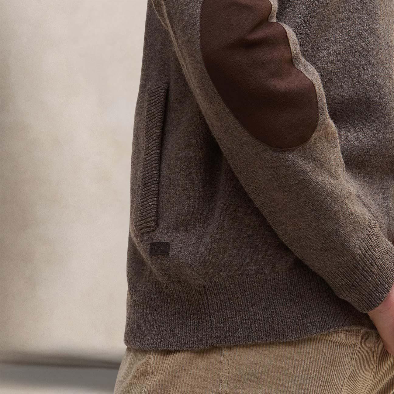 BARBOUR Cardigan uomo in lana Dark Stone