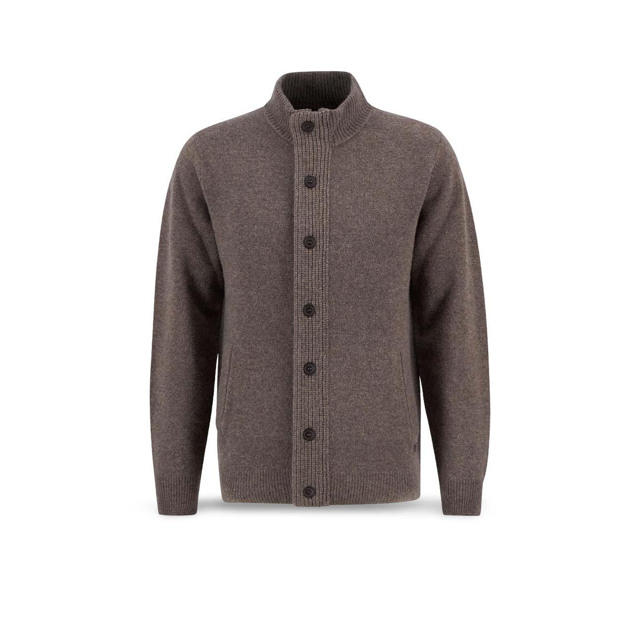 BARBOUR Cardigan uomo in lana Dark Stone