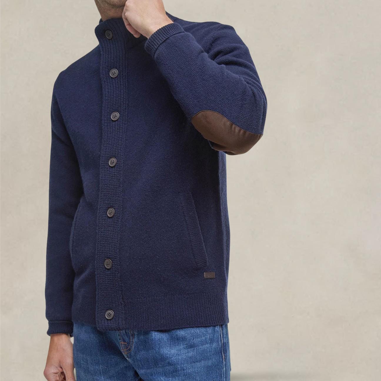 BARBOUR Cardigan uomo Patch Blue