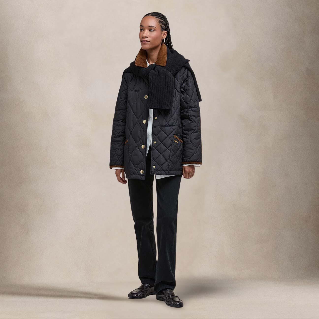BARBOUR Giacca donna trapuntat Lorrie Nero