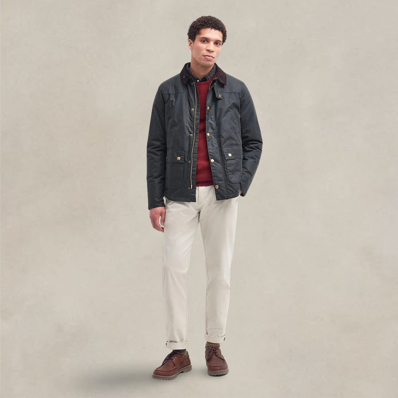 BARBOUR Giacca uomo cerata Reelin Sage