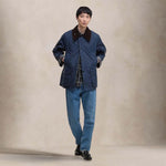 BARBOUR Giacca uomo in cotone cerato Bedale Washed Cobalt