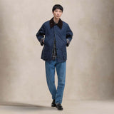 BARBOUR Giacca uomo in cotone cerato Bedale Washed Cobalt