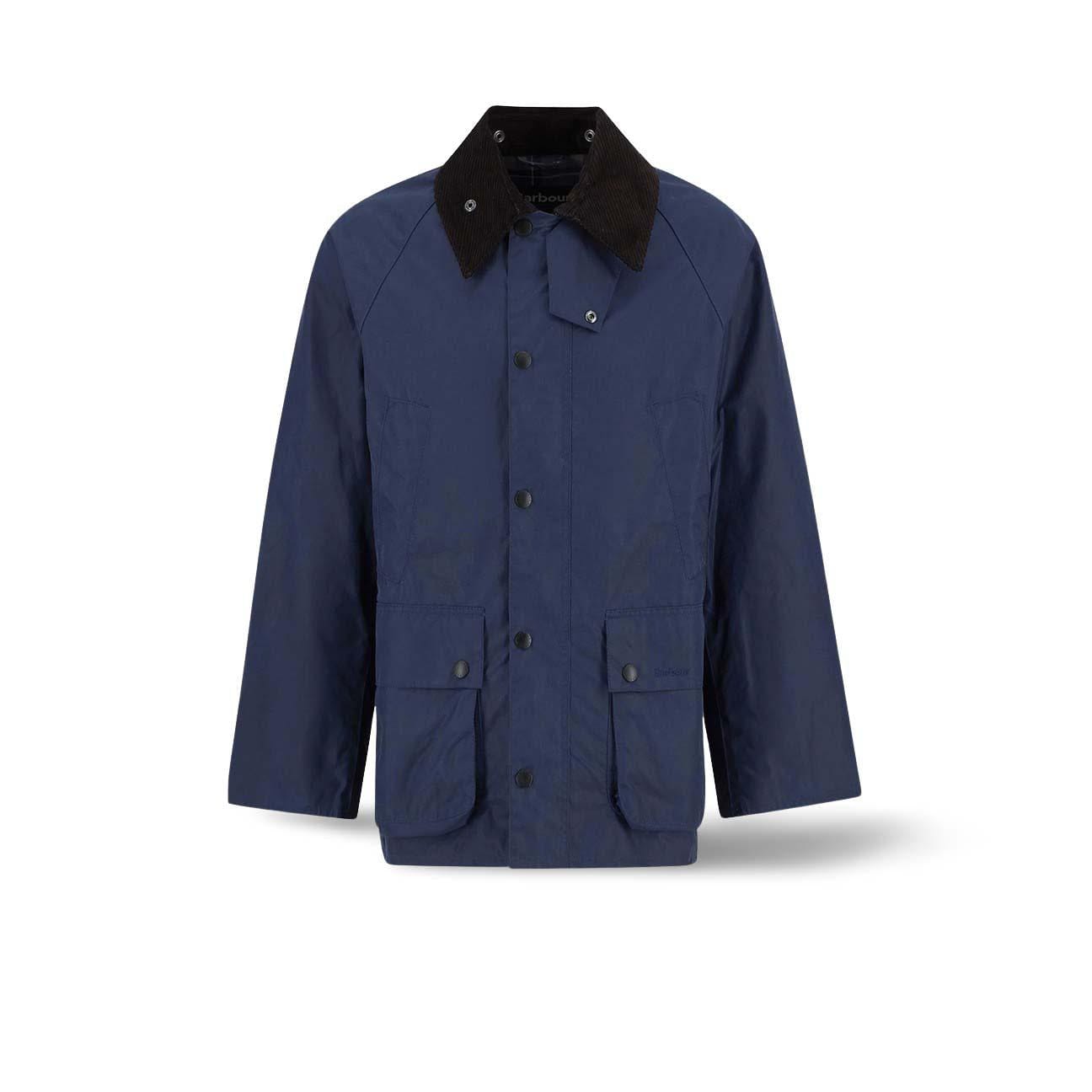 BARBOUR Giacca uomo in cotone cerato Bedale Washed Cobalt