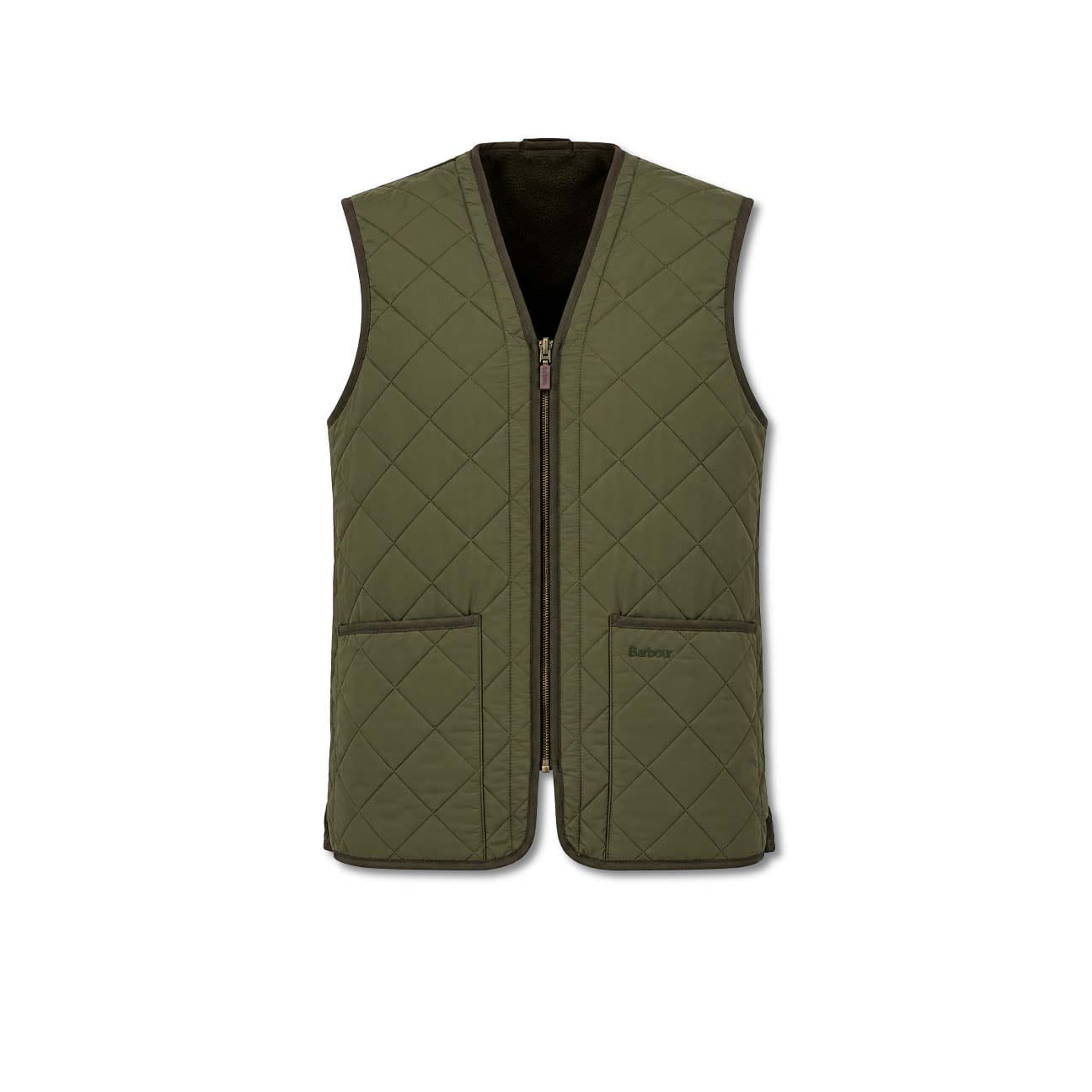 BARBOUR Gilet uomo Polarquilt con zip Olive