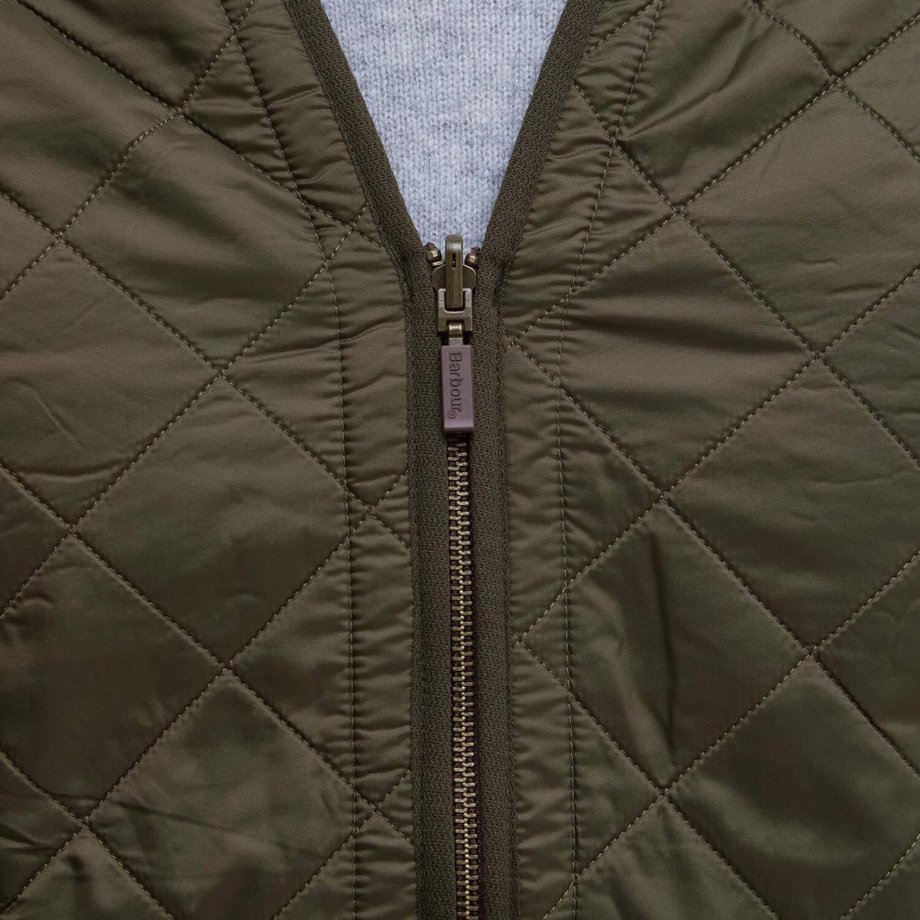 BARBOUR Gilet uomo Polarquilt con zip Olive