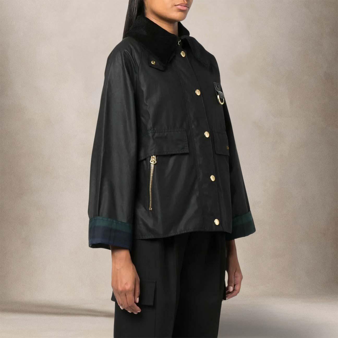 BARBOUR Giuibbotto donna Catton Wax Nero