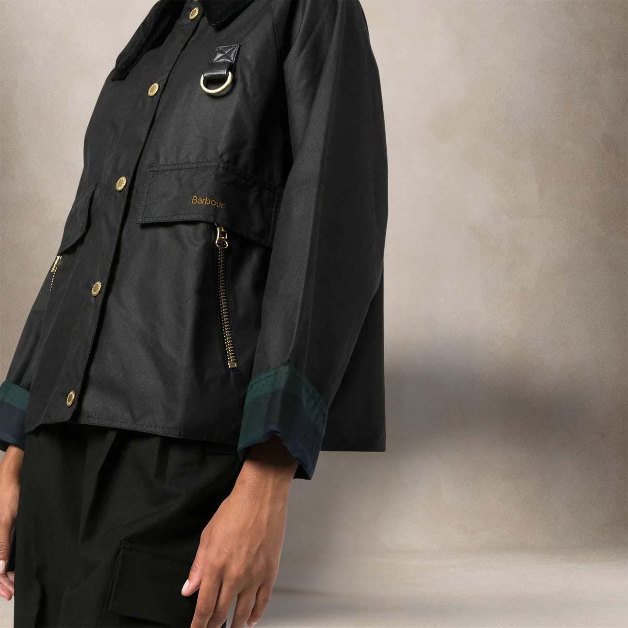 BARBOUR Giuibbotto donna Catton Wax Nero