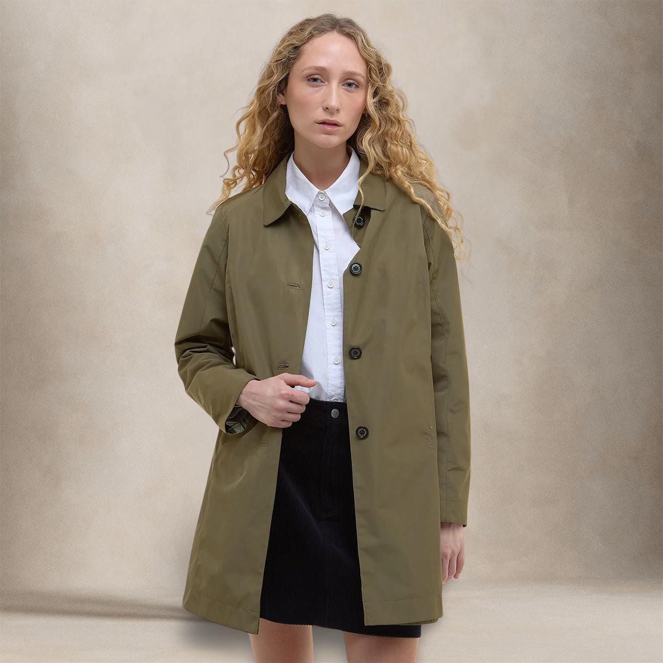 BARBOUR Impermeabile donna Babbity reversibile Verde