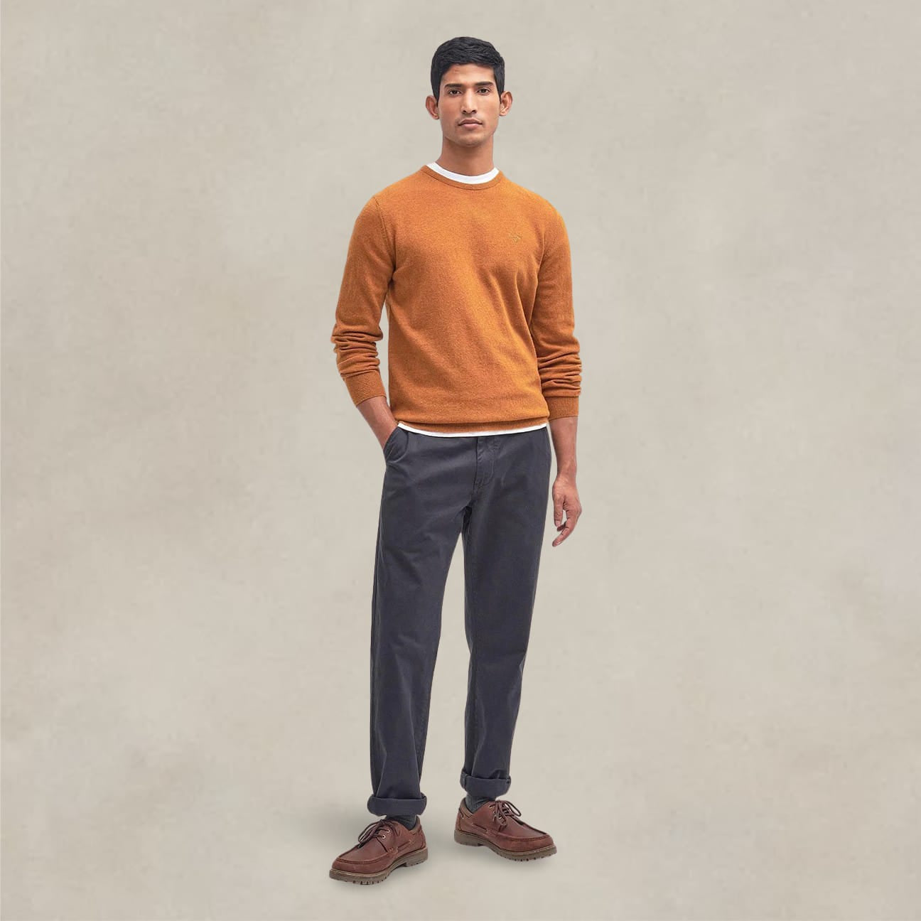 BARBOUR Maglia uomo girocollo Copper