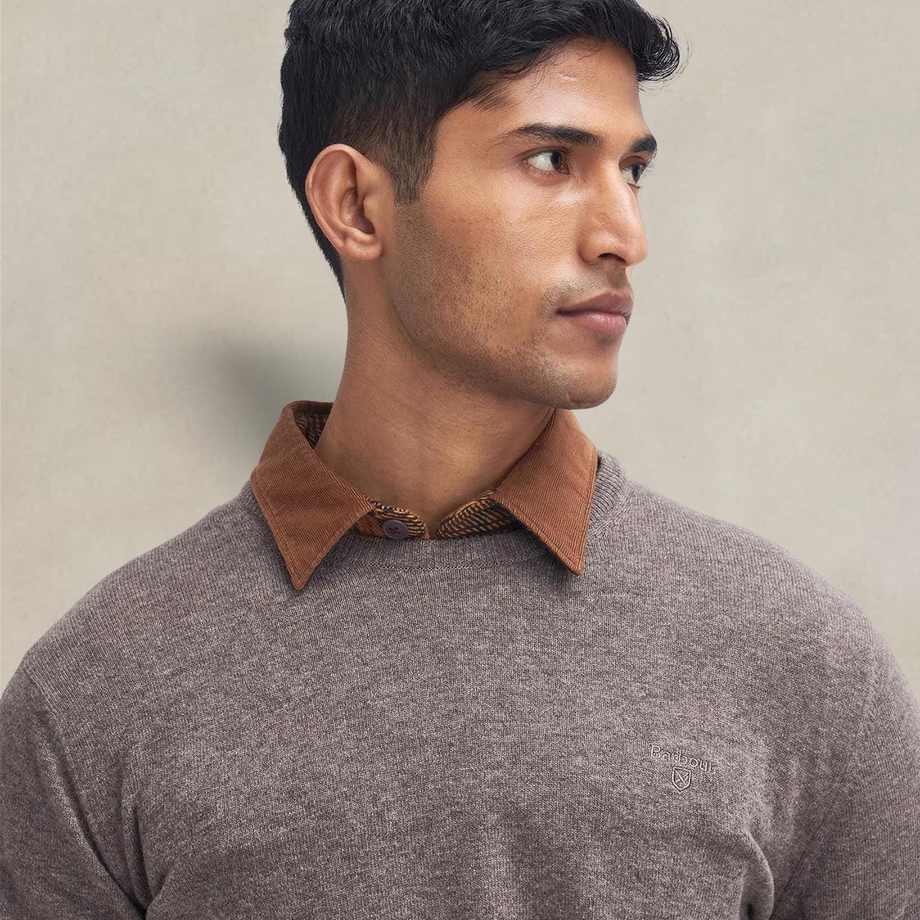 BARBOUR Maglia uomo girocollo Stone