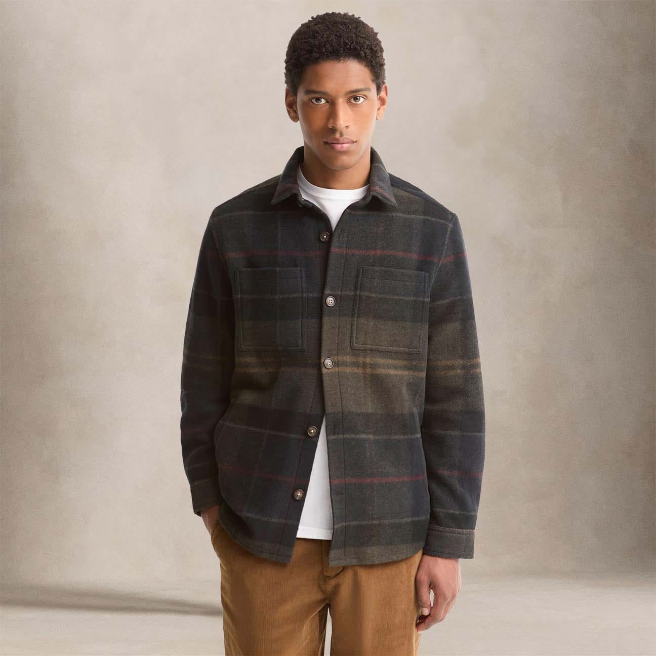 BARBOUR Overshirt uomo Woodlane Shadow