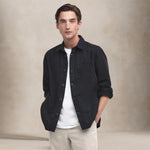 BARBOUR Overshirt washed  uomo in cotone Blue