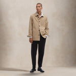 BARBOUR Overshirt washed  uomo in cotone Blue Stone