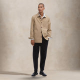 BARBOUR Overshirt washed  uomo in cotone Blue Stone