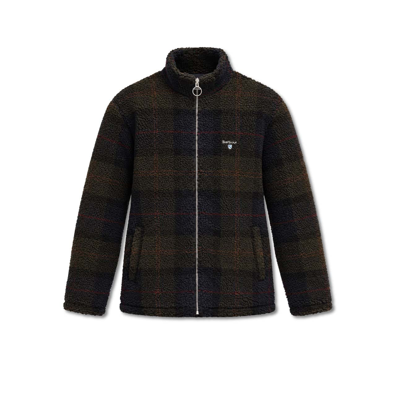 BARBOUR Pile Sherpa uomo con motivo tartan Shadow