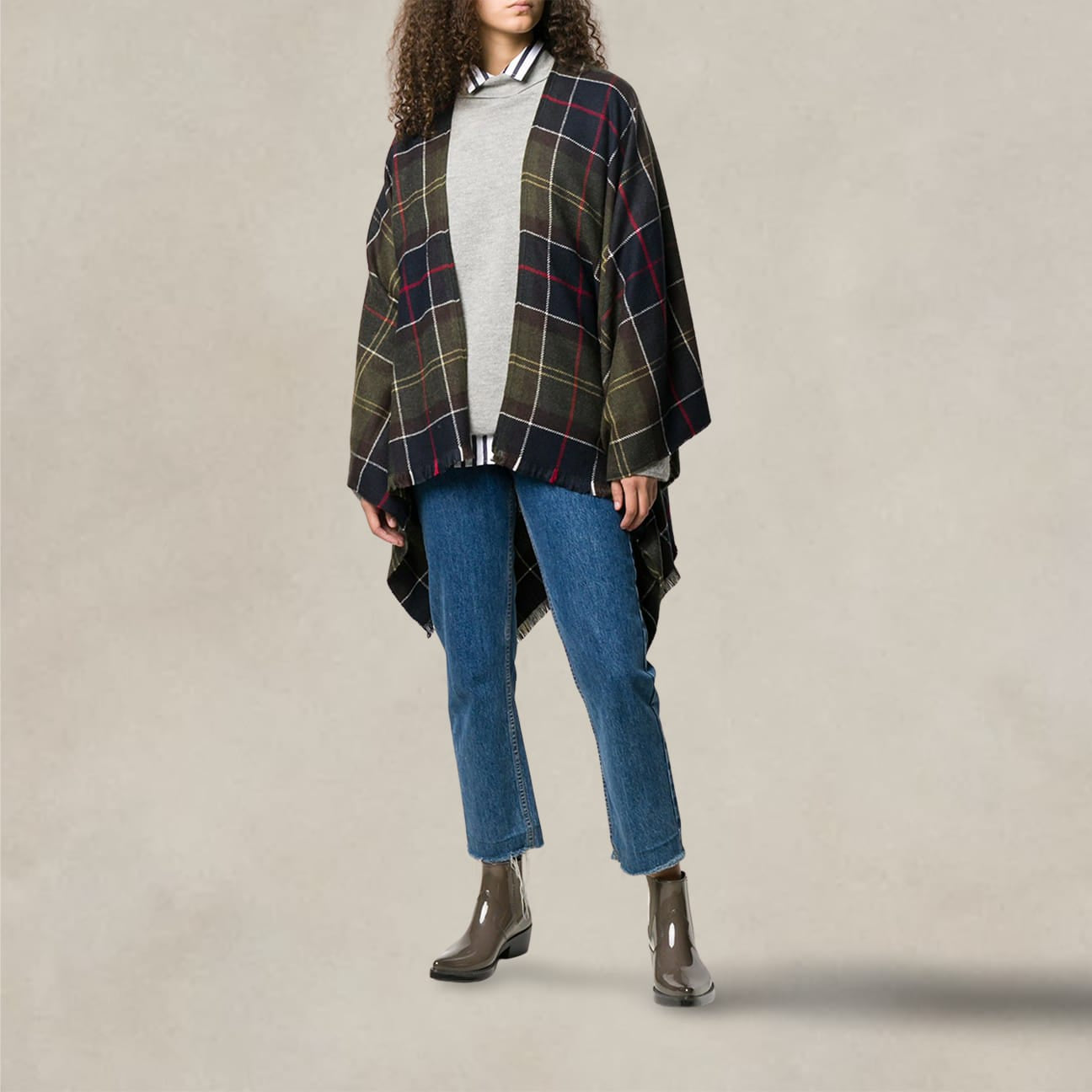 BARBOUR Scialle Staffin in Tartan Verde