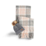 BARBOUR Set regalo berretto e sciarpa tartan Saltburn Grey