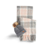 BARBOUR Set regalo berretto e sciarpa tartan Saltburn Grey