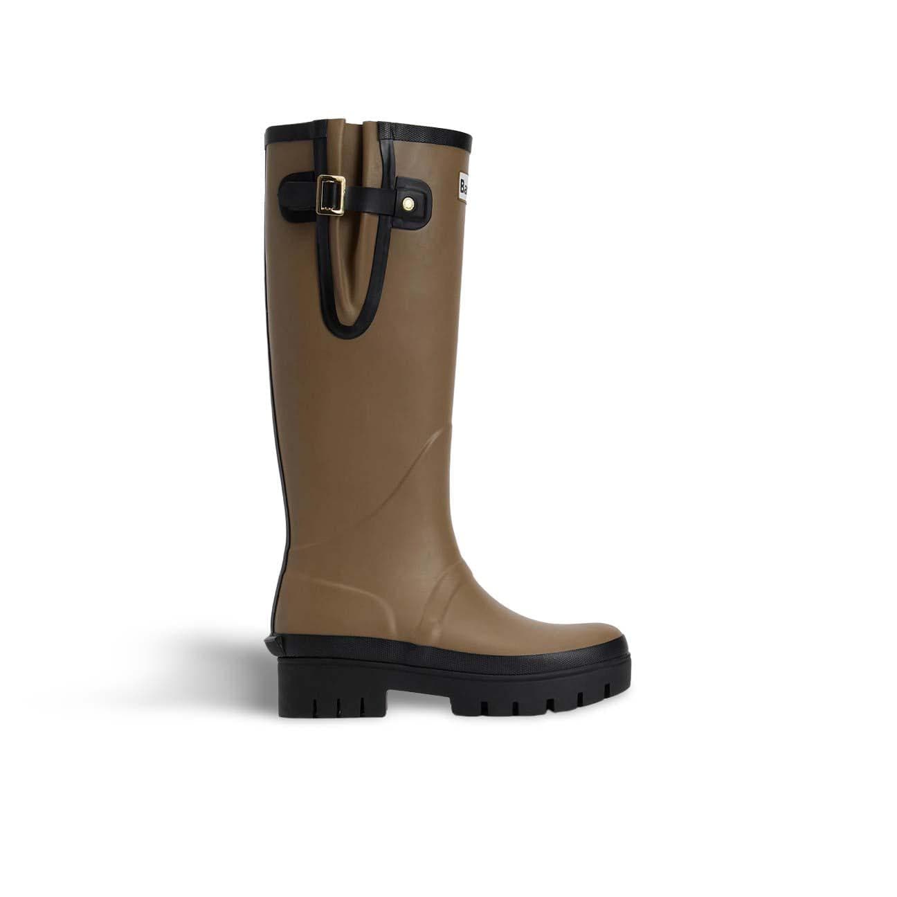 BARBOUR Stivali donna in gomma Leighton Military Brown