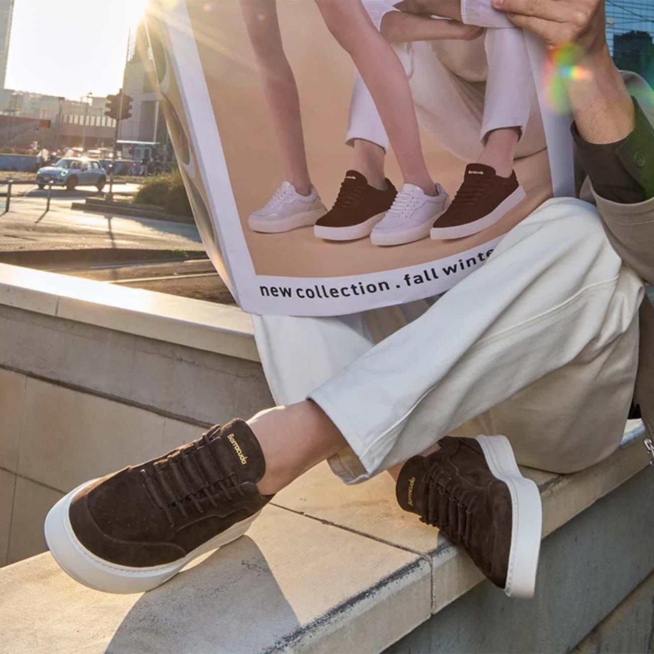 BARRACUDA Sneakers uomo Phoenis in camoscio Moka