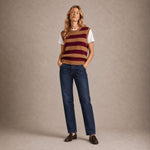 BE YOU Gilt donna in casjìhmere a righe Merlot Cannella