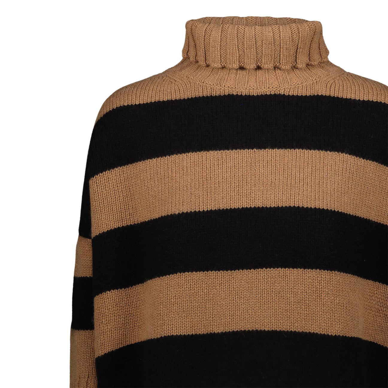 BE YOU Maglia a  righe grandi Nero e Cammello