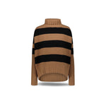 BE YOU Maglia a  righe grandi Nero e Cammello