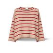 Maglia donna a righe Beige e Rosso