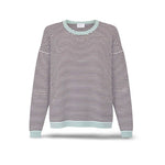 BE YOU Maglia donna a righe in viscosa Bianco e Marrone