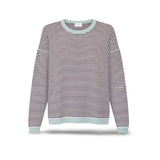 BE YOU Maglia donna a righe in viscosa Bianco e Marrone