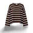 Maglia donna a righe Marrone e Bianco