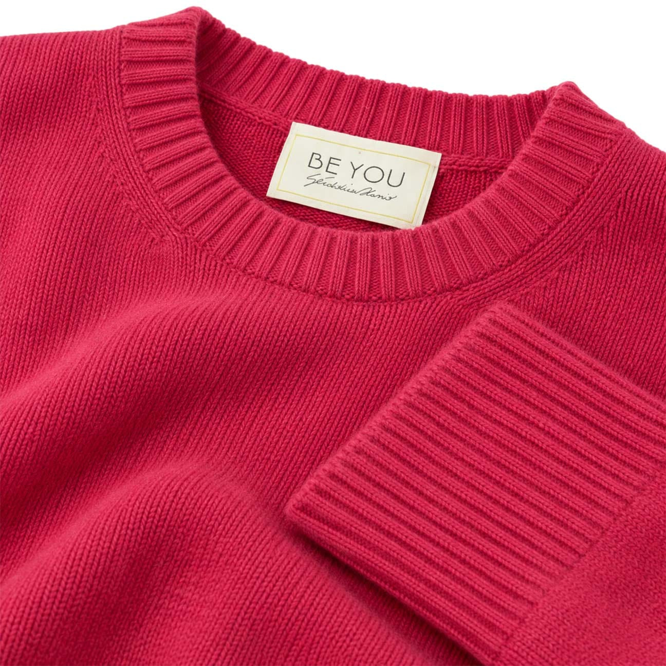 BE YOU Maglia donna girocollo in cashmere Lampone