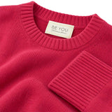 BE YOU Maglia donna girocollo in cashmere Lampone