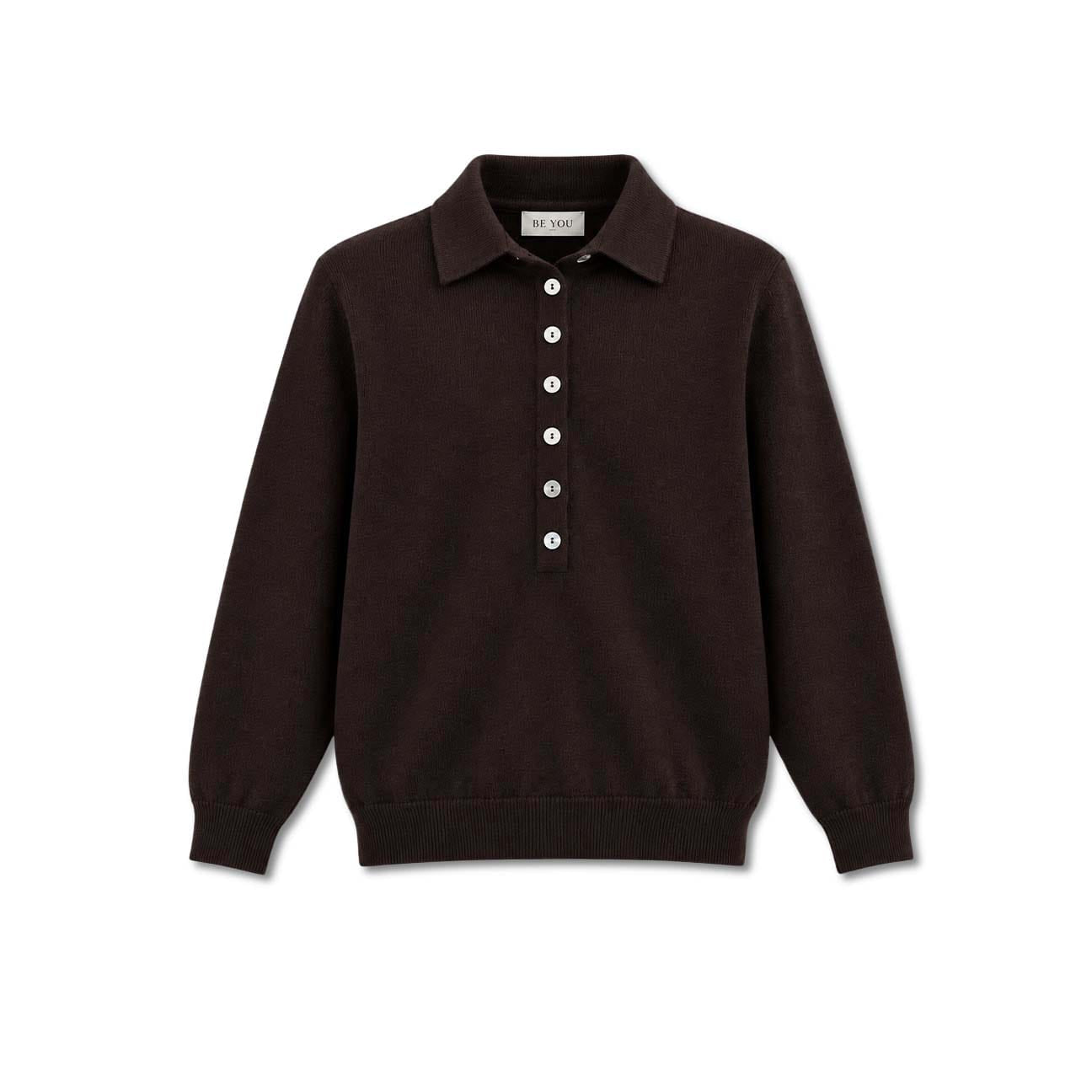 BE YOU Polo donna in cashmere Marrone