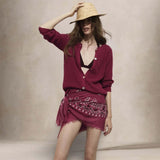 BE YOU Stola Bandana grande Verde Rosso
