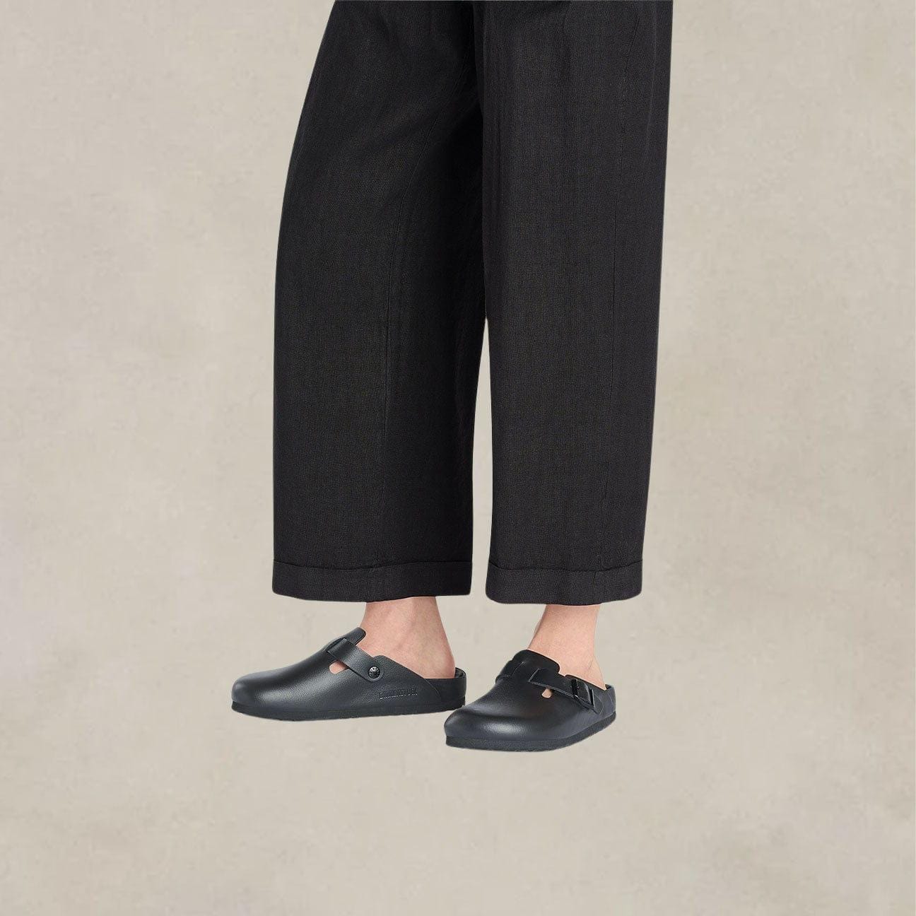 BIRKENSTOCK Boston in pelle Nero