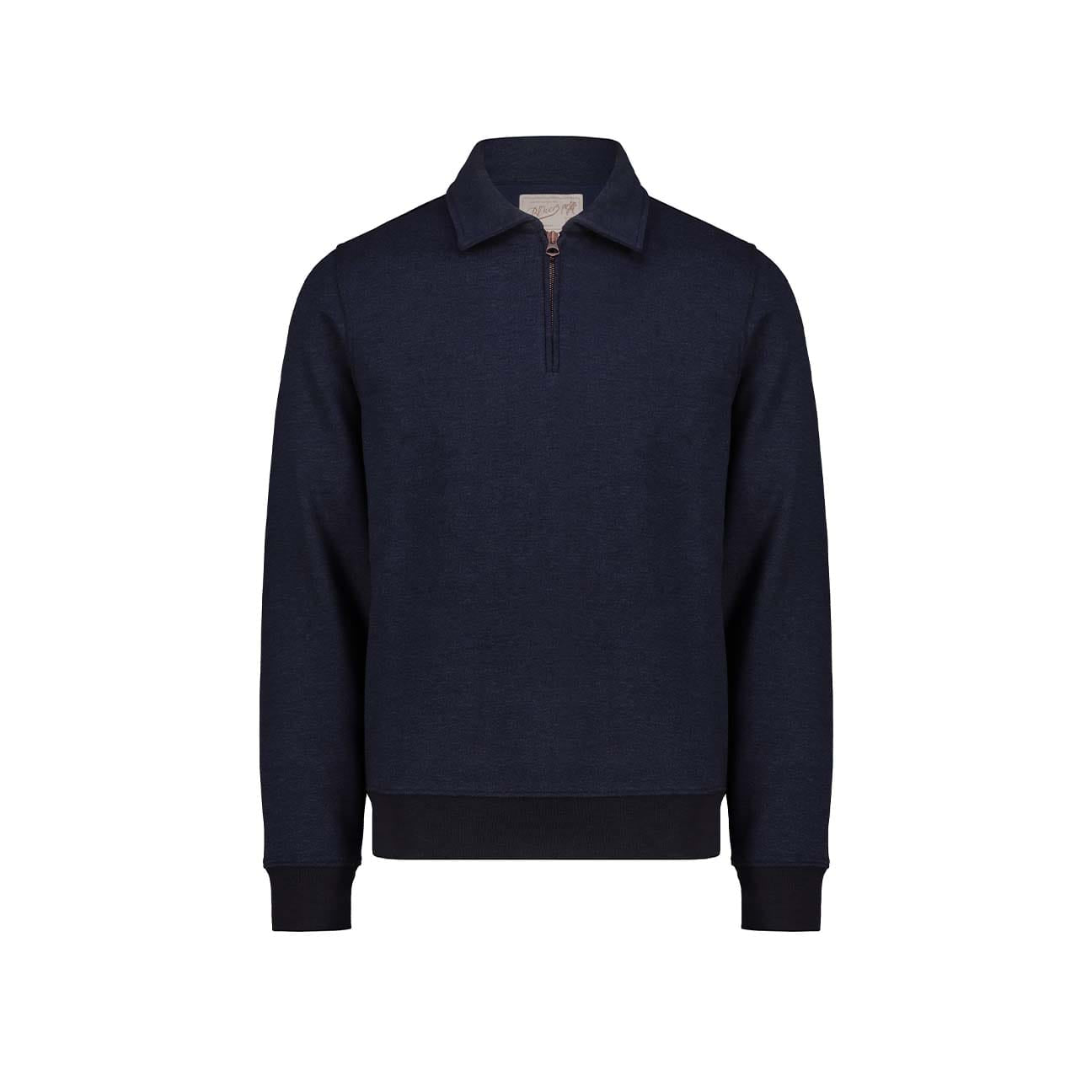 BL'KER Felpa uomo Maryland in cotone Blue Indigo